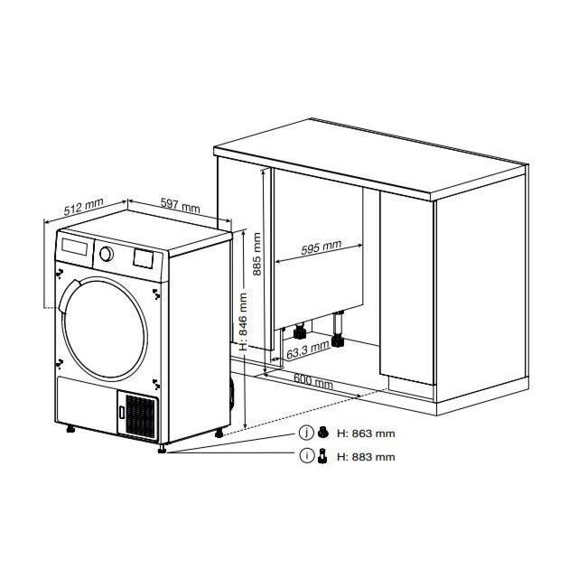 Blomberg LTIP07310 (CIH) 7Kg Integrated Heat Pump Dryer