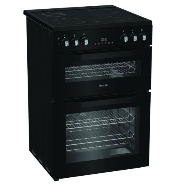 Hotpoint HDE6VDC2B1 60Cm Double Oven Electric Cooker With Ceramic Hob - Black