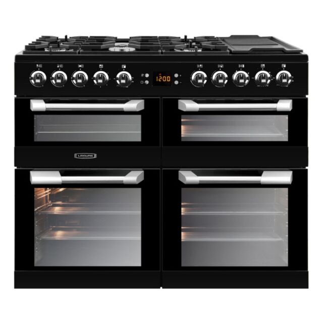 Leisure CS100F520K 100Cm Wide Dual Fuel Range Cooker With Gas Hob - Black - A/A/A Rated