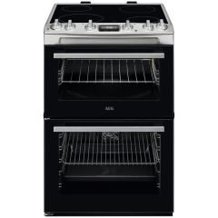 Aeg CCX6530ACM 60cm Double Oven Electric Cooker with Ceramic Hob - Stainless Steel