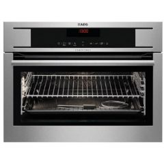 Aeg KP8404001M Built In Compact Oven- Stainless Steel - Pyro