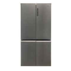 Haier HCR59F19ENMM 90.8cm Freestanding American Fridge Freezer - Platinum Inox