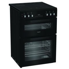 Hotpoint HDE6VDC2B1 60Cm Double Oven Electric Cooker With Ceramic Hob - Black