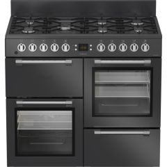 Leisure CK100F232T 100Cm Wide Dual Fuel Range Cooker With Gas Hob - Silver - A/A Rated