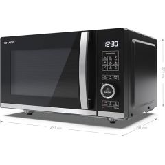 Sharp YC-QG204AU-B 20 Litres Flatbed Microwave Oven with Grill - Black