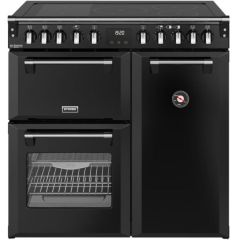 Stoves 444411869 90Ei Rty 90Cm Wide Electric Range Cooker With Induction Hob - Black - A/A/A Rated